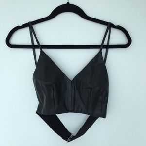 Faux leather crop top - Size S
